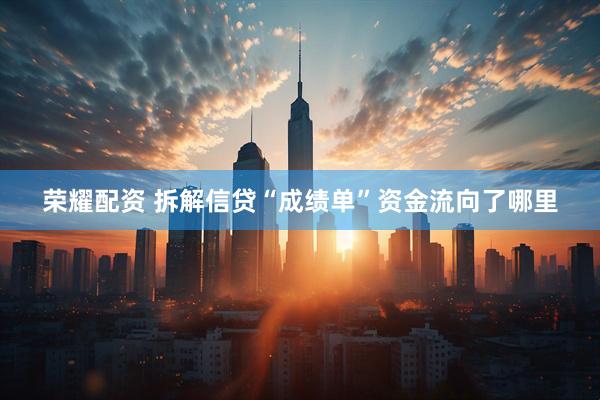 荣耀配资 拆解信贷“成绩单”资金流向了哪里